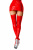 Чулки Glossy Isla из материала Wetlook, красный, S