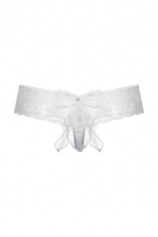 Шортики с бантиком открытые кружевные SoftLine Collection, белый, S-M