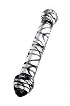 Двусторонний, стеклянный фаллоимитатор Sexus Glass, прозрачный, 20,5 см.
