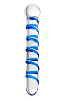 Стеклянный, двусторонний фаллоимитатор Sexus Glass, прозрачный, 19 см.