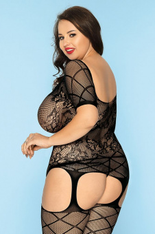 Костюм-сетка и стринги Candy Girl Kookie, черные, 2XL