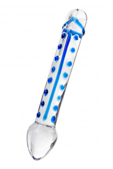 Двусторонний фаллоимитатор Sexus Glass, стекло, прозрачный, 20 см, Ø3,5 см