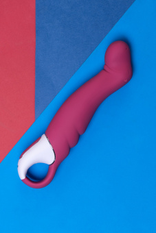 Нереалистичный вибратор Satisfyer Vibes Petting Hippo, силикон, красный, 22,9 см.