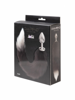 Анальная пробка с хвостом Diamond Starlit Black, 8,1 см, Ø 3,4 см