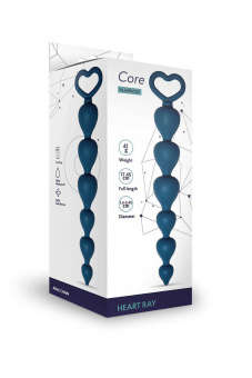 Анальная цепочка Le Frivole Core Heart Ray, 17,5 см, Ø до 2,5 см, цвет кобальт