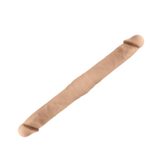 Фаллоимиатор термоактивный Adrien Lastic из Silexpan 15" двухголовый, 38,5 см, Ø3,9 см