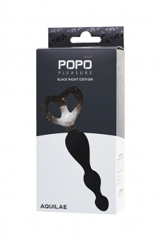 Анальная втулка Popo Pleasure By Toyfa Aquilae, водонепроницаемая, силикон, черная, 18 см. Ø 3 см.