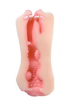 Мастурбатор реалистичный "Juicy Pussy Pretty Mouth" (рот и вагина) Softskin, телесный, 17 см.