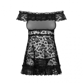 Комплект (неглиже, трусы) Obsessive Flores Babydoll, S-M