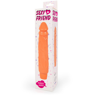 Гладкий вибратор-реалистик с венками Bior Toys, L 25 см. D 4,5 см., цвет телесный