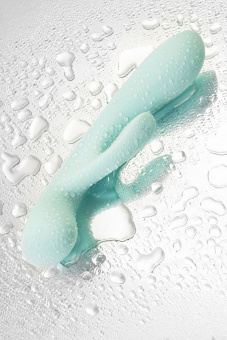 Нереалистичный вибратор Satisfyer Triple Oh, силикон, голубой, 24 см (без розничной коробки)