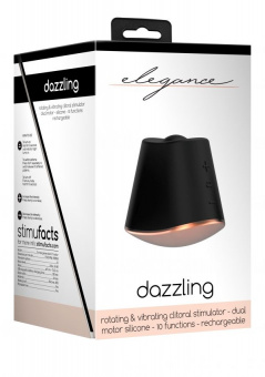 Клиторальный стимулятор с вибрацией и ротацией Dazzling, Black