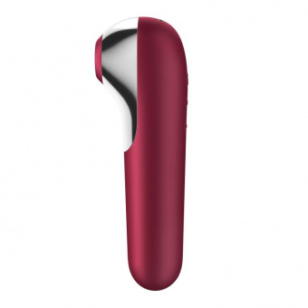 Вакуум-волновой бесконтактный стимулятор клитора Satisfyer Dual Love, силикон, красный, 16 см.