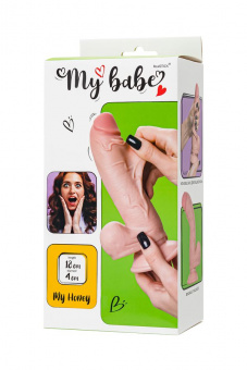 Реалистичный фаллоимитатор с оттягивающейся кожей My Babe My Honey, TPE, телесный, 18 см