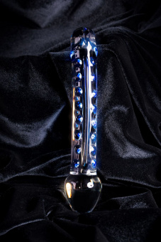 Двусторонний фаллоимитатор Sexus Glass, стекло, прозрачный, 20 см, Ø3,5 см