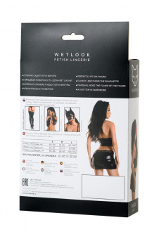 Комплект Glossy Gigi из материала Wetlook, черный, L