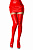 Чулки Glossy Isla из материала Wetlook, красный, XL