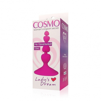 Анальная «Ёлочка» Cosmo, цвет розовый, L 8 см, Ø 1x2,1x1,7 см