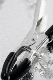 Зажимы для сосков с кольцом для пениса Metal by Toyfa, серебряные, 60 см