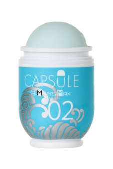 Мастурбатор нереалистичный MensMax Capsule 02 Sazanami, tpe, голубой, 8 см