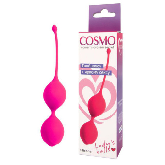 Шарики вагинальные Cosmo, цвет розовый неон, Ø 3 см, вес 55 г