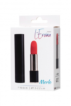 Мини вибратор L'eroina Merlo, abs пластик, черный, 10,5 см