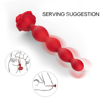 Анальная вибро-елочка Silicone Toys, L 19,5 см, Ø 2x3,2 см, 9 режимов вибрации, на пульте д/у