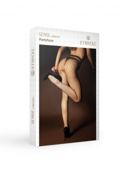 Черные колготки в сетку среднего размера и доступом (Sense), S-XL