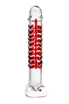 Фаллоимитатор нереалистичный Sexus Glass, стекло, прозрачный, 16 см.