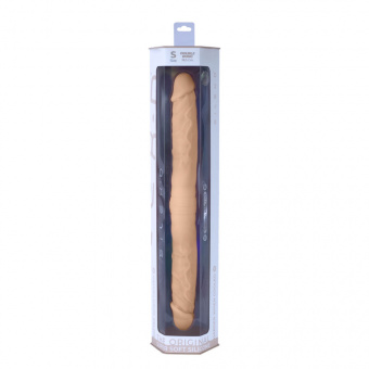 Фаллоимиатор термоактивный Adrien Lastic из Silexpan 15" двухголовый, 38,5 см, Ø3,9 см
