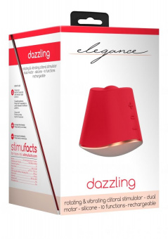 Клиторальный стимулятор с вибрацией и ротацией Dazzling, Red
