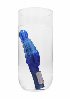 Вибратор High-Tech, кролик Rotating Bubbles, синий