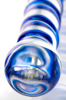 Стеклянный, двусторонний фаллоимитатор Sexus Glass, прозрачный, 19 см.