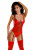 Боди Glossy Doja из материала Wetlook, красный, S