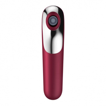 Вакуум-волновой бесконтактный стимулятор клитора Satisfyer Dual Love, силикон, красный, 16 см.