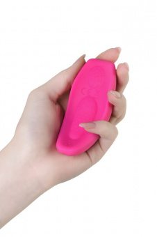 Клиторальный вибратор в трусики Jos Flirty, силикон, розовый, 9,3 см.