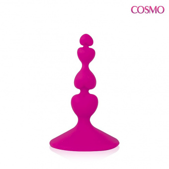Анальная «Ёлочка» Cosmo, цвет розовый, L 8 см, Ø 1x2,1x1,7 см