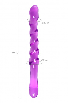Двусторонний фаллоимитатор A-Toys By Toyfa Tanza, tpe, фиолетовый, 27,5 см.