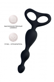 Анальная втулка Popo Pleasure By Toyfa Aquilae, водонепроницаемая, силикон, черная, 18 см. Ø 3 см.
