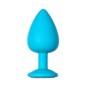 Анальная пробка Lola Games Emotions Cutie Large Turquoise Pink Crystal, 9,5 см, Ø4,2 см