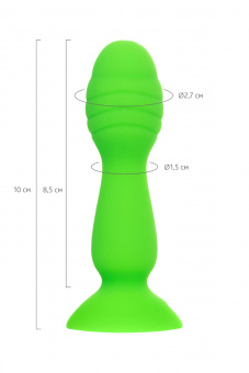 Анальная втулка A-Toys By Toyfa Terg, силикон, зеленый, 10 см, Ø 2,7 см
