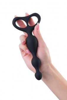 Анальная втулка Popo Pleasure By Toyfa Aquilae, водонепроницаемая, силикон, черная, 18 см. Ø 3 см.