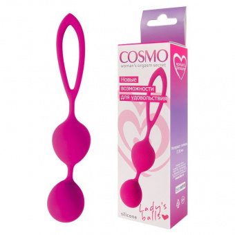 Шарики вагинальные «Cosmo» цвет ярко-розовый, Ø 3 см, вес 60 г