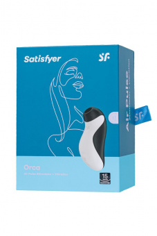 Вакуум-волновой бесконтактный стимулятор клитора Satisfyer Orca, силикон, черный, 11,5 см