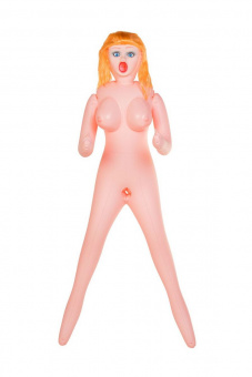 Кукла надувная Dolls-X by Toyfa Olivia, рыжая, с тремя отверстиями, кибер вставка: вагина-анус, 160 см