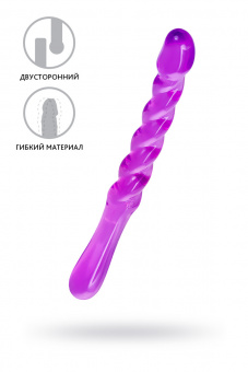 Двусторонний фаллоимитатор A-Toys By Toyfa Tanza, tpe, фиолетовый, 27,5 см.