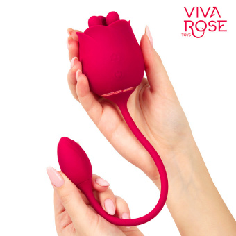 Вибромассажёр «Viva Rose» L 33 см Ø 2,8 см, 9 режимов вибрации, 9 режимов вращения