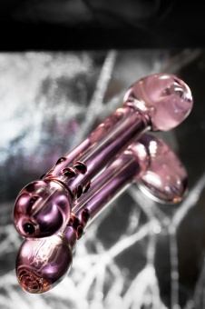 Нереалистичный фаллоимитатор «Sexus Glass» стекло, розовый, 17,2 см.