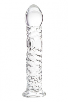 Нереалистичный фаллоимитатор Sexus Glass, стекло, прозрачный, 16,5 см.