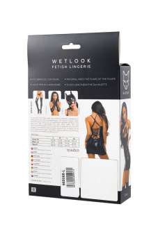 Платье Erolanta Glossy Stella из материала Wetlook с открытым декольте, черное, L